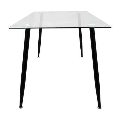 MESA DE COMEDOR RECTANGULAR TAURUS CON TAPA VIDRIO