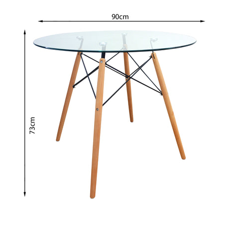 COMEDOR 4 PUESTOS RENDONDO CRISTAL/CHARLA